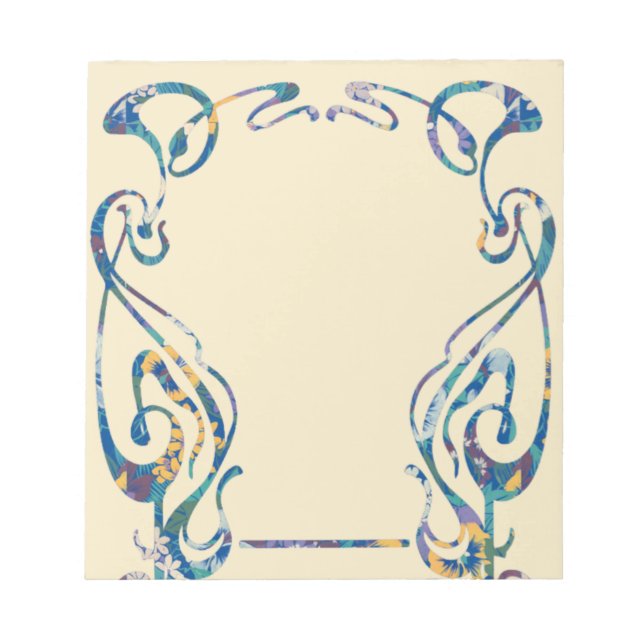 Floral art nouveau frame Notepad Notizblock (Vorderseite)