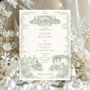 Floral Art Nouveau inspirierte Hochzeitsstationery Einladung