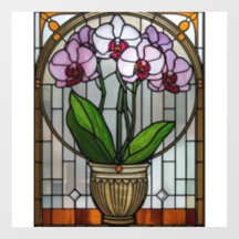 Floral Art Nouveau Stained Glass 