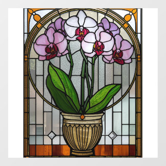 Floral Art Nouveau Stained Glass  Fensteraufkleber