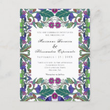 Floral Art Nouveau vintage invitation de mariage p