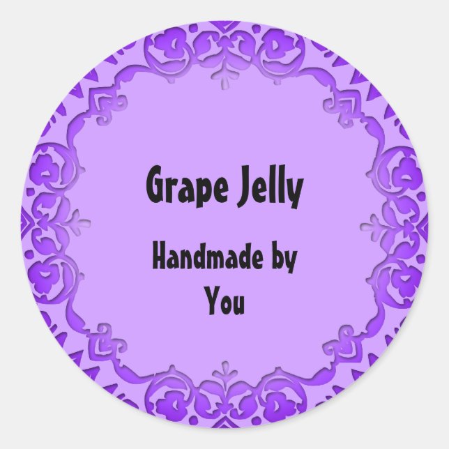 Floral Art Soap oder Canning Labels Lila Runder Aufkleber (Vorderseite)