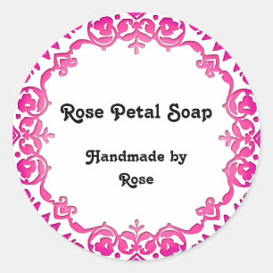 Floral Art Vintage Soap Étiquettes faits main rose
