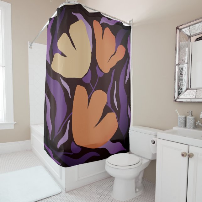 floral Artistic Bold Abstrakt Duschvorhang (Beispiel)