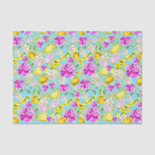 Floral auf Aqua-Hintergrund Tissue Paper Seidenpapier