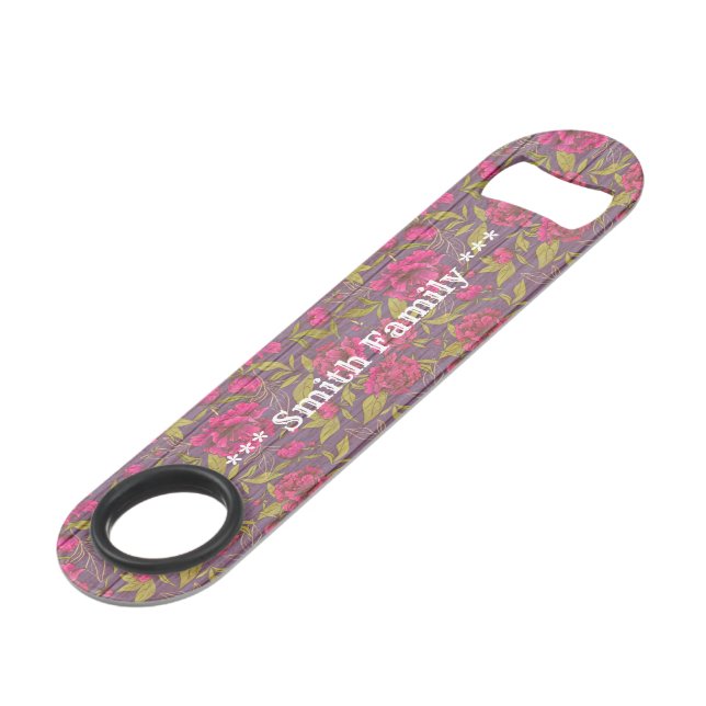 Floral auf Holz anpassen Popularität Speed Flaschenöffner (Vorderseite Schrägansicht)