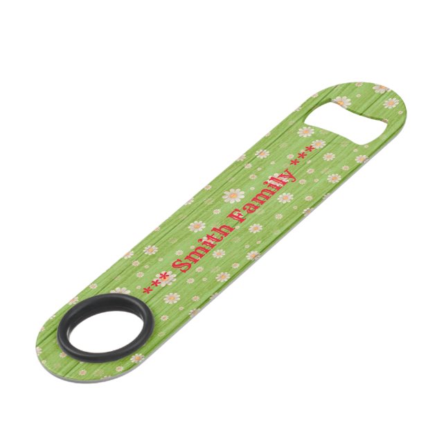 Floral auf Holz anpassen Popularität Speed Flaschenöffner (Vorderseite Schrägansicht)