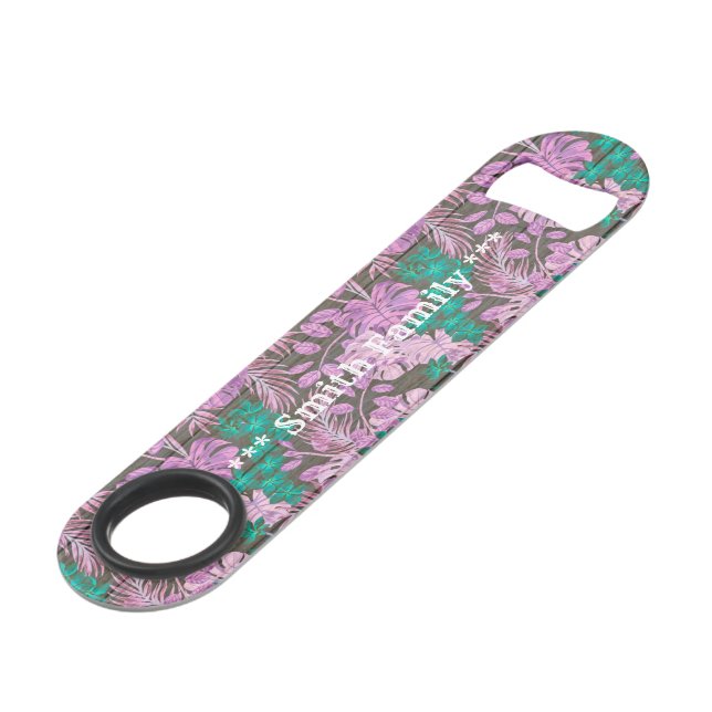 Floral auf Holz anpassen Popularität Speed Flaschenöffner (Vorderseite Schrägansicht)