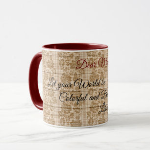 Floral auf Holz Populäre Anpassung von Text Tasse