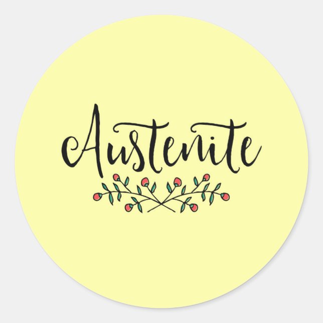 Floral Austenit Runder Aufkleber (Vorderseite)