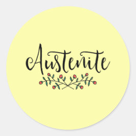 Floral Austenit Runder Aufkleber