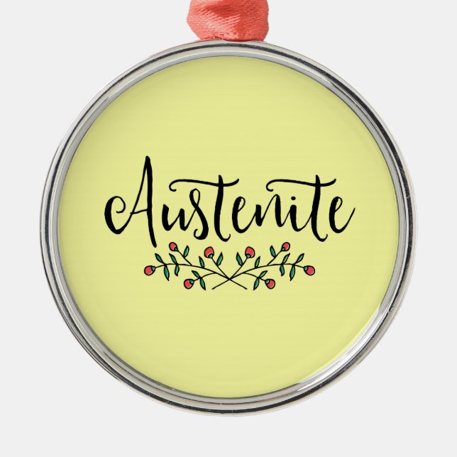 Floral Austenite Yellow Bookish Silbernes Ornament (Vorne)