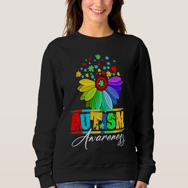 Floral Autism Awareness Daisy Flower For Men Women Sweatshirt (Vorderseite)