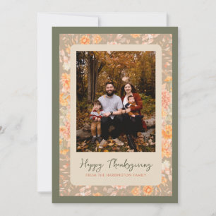 Floral Autmn Fall glücklich Thanksgiving Foto Feiertagskarte