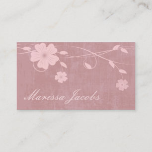 Floral avec le carte de visite grunge de pêche