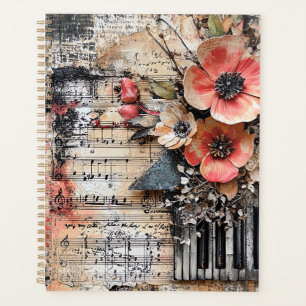 Floral avec touches de piano rustique et feuille d