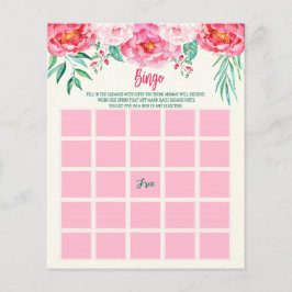 Floral Baby BINGO Card, Baby Showspiele, BINGO