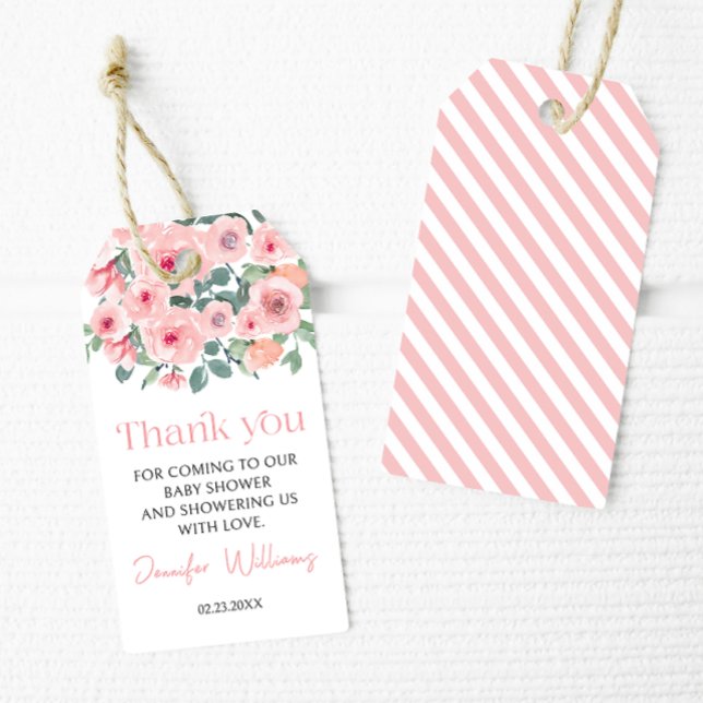 Floral baby bluse baby dusche danke Ihnen Geschenk Geschenkanhänger (Von Creator hochgeladen)