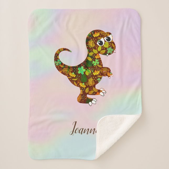 Floral Baby Dinosaur Sherpadecke (Vorderseite)