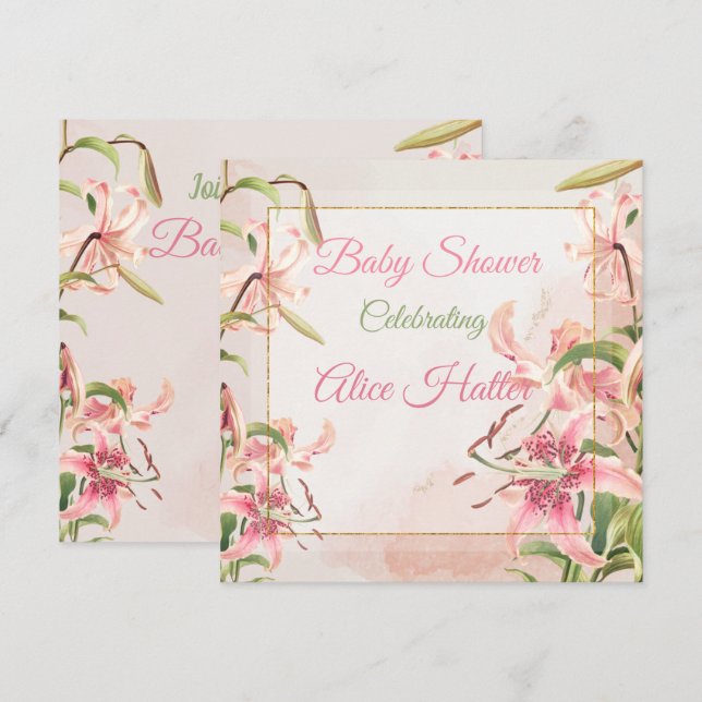 Floral Baby Dusche Feiertagskarte (Vorne/Hinten)