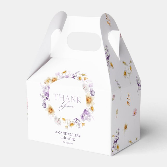 Floral Baby Dusche Vielen Dank Geschenkboxen Geschenkschachtel (Vorderseite)