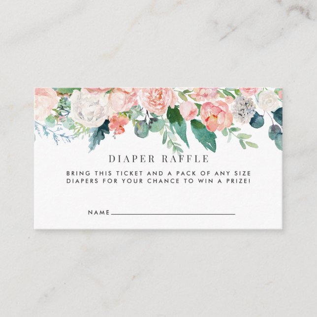 Floral Baby Dusche Windelwanne Umschließkarte Begleitkarte (Vorderseite)