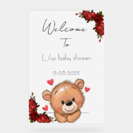 Floral Baby Duschkopf Acrylzeichen Acrylschild