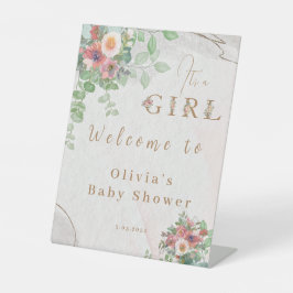 Floral Baby Girl Dusche Begrüßungszeichen Sockelschild