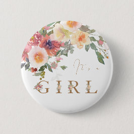 Floral Baby Girl Dusche Button