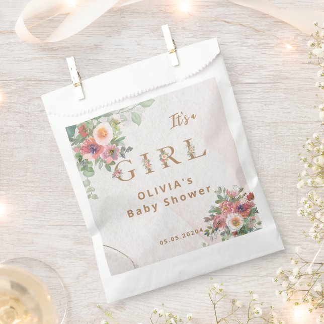 Floral Baby Girl Dusche Fevor Taschen Geschenktütchen (Ausgeschnitten)