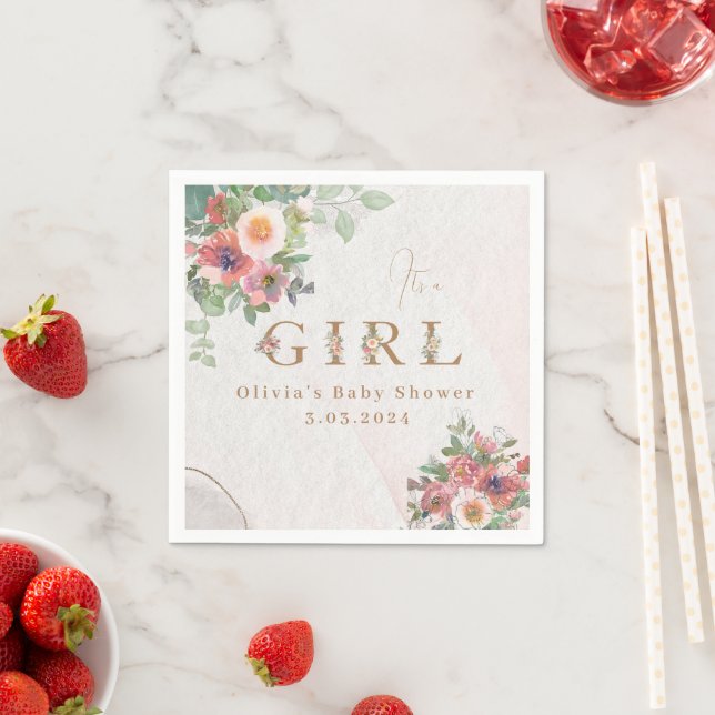 Floral Baby Girl Dusche Serviette (Beispiel)