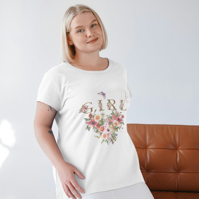 Floral Baby Girl Duwer Mama wird T-Shirt (Von Creator hochgeladen)