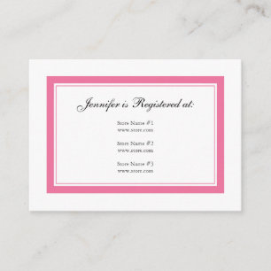 Floral Baby Girl Registry Card - Cotton Candy Pink Begleitkarte