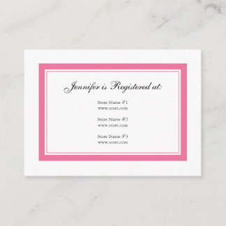 Floral Baby Girl Registry Card - Cotton Candy Pink Begleitkarte