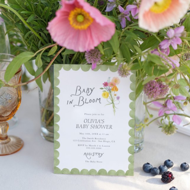 Floral Baby in Bloom Baby Shower Einladung (Von Creator hochgeladen)