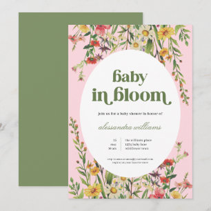 Floral Baby in Bloom Baby shower Invitation