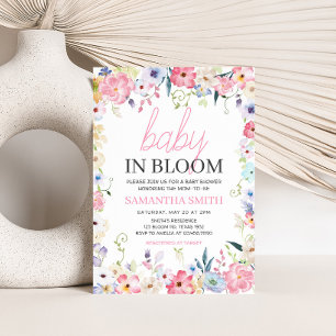 Floral Baby in Bloom Spring Baby Dusche Einladung
