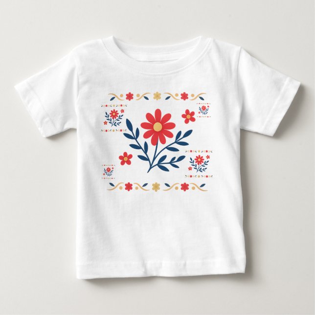Floral Baby Jersey T - Shirt (Vorderseite)