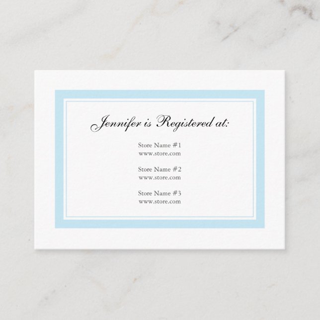 Floral Baby Registry Card - Baby Blue Begleitkarte (Vorderseite)