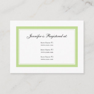 Floral Baby Registry Card - Baby Green Begleitkarte