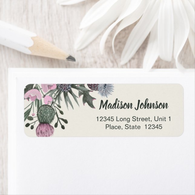 Floral | BABY SHOWER | Étiquettes d'adresse de ret (En situation)