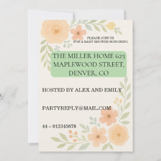 Floral Baby Shower Invitation Einladung