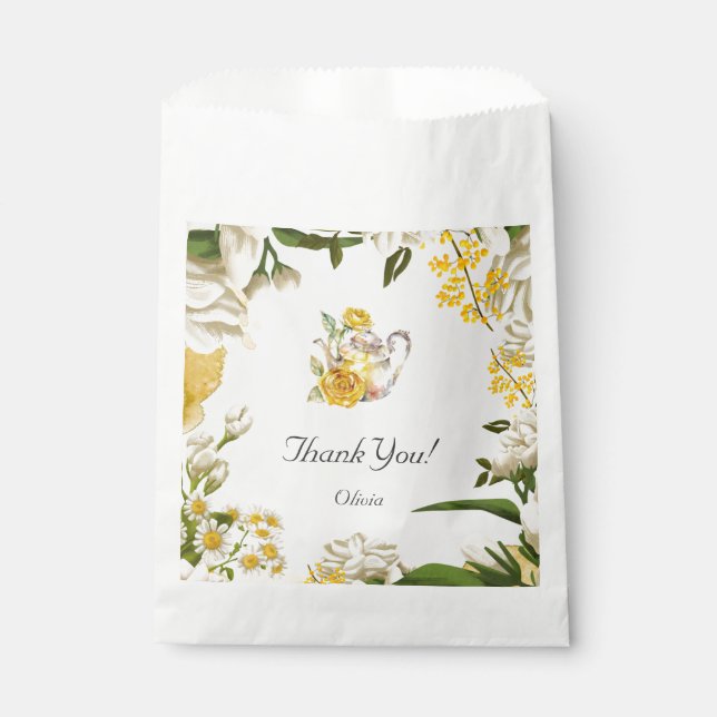 Floral Baby Shower Tee Party Danke Geschenk Geschenktütchen (Vorderseite)