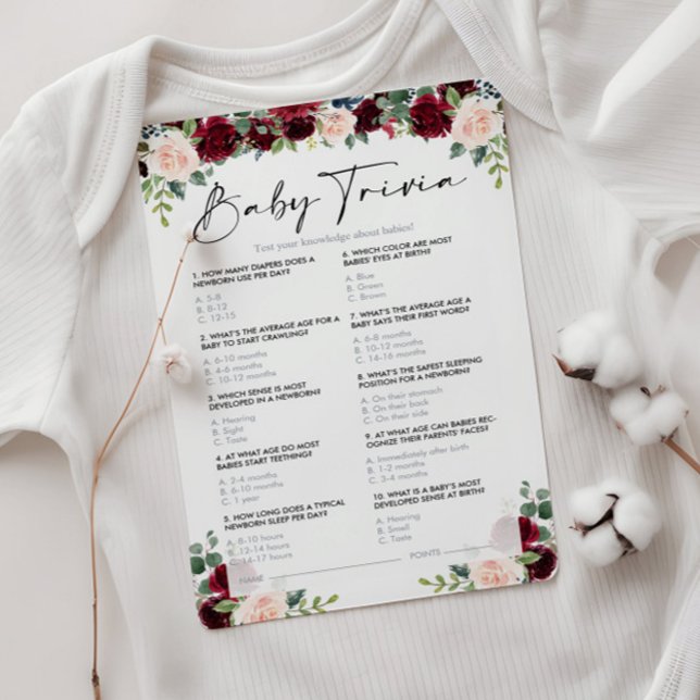 Floral Baby Trivia Baby Showspiel (Von Creator hochgeladen)