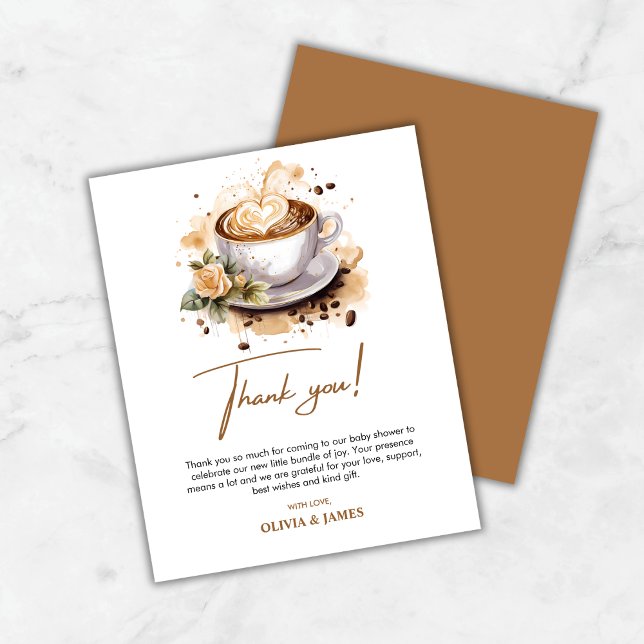 Floral Baby wird Baby Dusche Brauen Danke Karte (A Baby is Brewing Baby Shower Thank You Card )