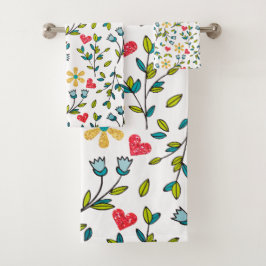 floral badhandtuch set