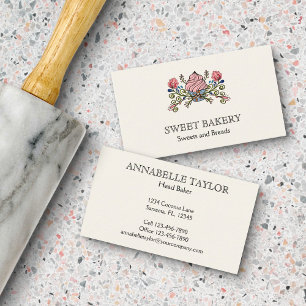 Floral Bakery Business Card Visitenkarte