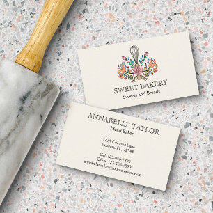 Floral Bakery Business Card Visitenkarte