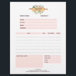 Floral Bakery Rolling Pin Eisfabrik Order Form Flyer<br><div class="desc">Im einfachen modern order form with a watercolor rolling pin illustration pink and white roses and green leaves. Easy to customize: use the template to add your name and contact. Perfect professional look for your bakery services,  catering,  restaurant,  cake designer,  pastry chief,  personal chef and more.</div>