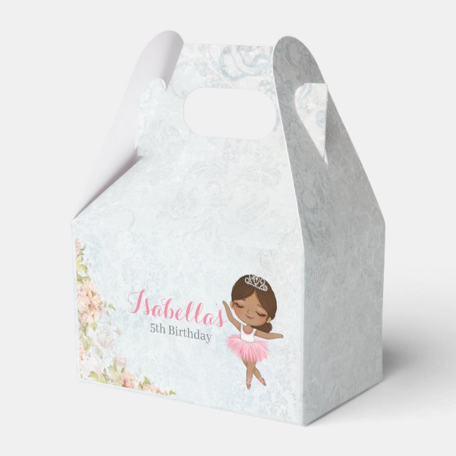 Floral Ballerina Birthday Favor Box Geschenkschachtel (Vorderseite)